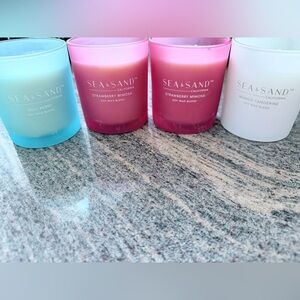 Scented Candle Set - Blue, Pink, White